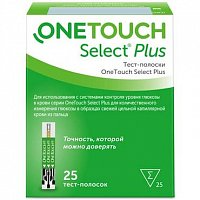 Тест-полоски д/глюкометра One Touch Select Plus №25