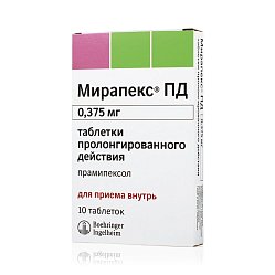 Мирапекс ПД таб с пролонг высв 0.375 мг №10