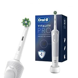 З/щетка Oral-b электрич Vitality Cross Action Pro с насадкой тип 3708 (цвет белый)