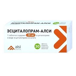 Эсциталопрам Алси таб п/пл/о 20 мг №30
