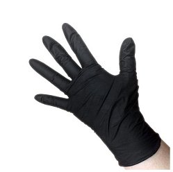 Перчатки смотр н/стерил нитрил MANUAL BN117 цвет черный неопудр текстур на пальцах M №50