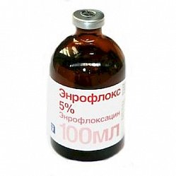 Энрофлокс р-р д/ин 5 % 100 мл (энрофлоксацин)