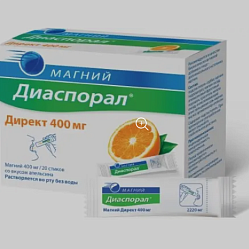 Магний Диаспорал Директ гран 400 мг №20 апельсин (стик) (инд уп-ка) БАД