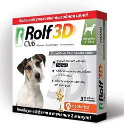 Рольф Клуб 3D капли против блох и клещей д/собак от 4-10кг №3