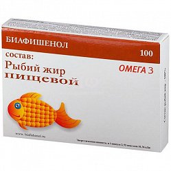 Рыбий жир Биафишенол капс 0.3 г №100 (пищевой) БАД