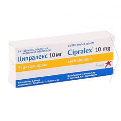 Ципралекс таб п/пл/о 10 мг №14