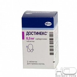 Достинекс таб 0.5 мг №2 (фл)