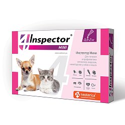 Инспектор Mini капли от внутр и наружн паразитов д/щенят и котят от 0.5-2кг №1