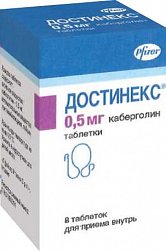 Достинекс таб 0.5 мг №8 (фл)