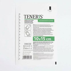 Пластырь д/фиксации Teneris (основа нетканая) с впит подушечкой из вискозы 15х10 см