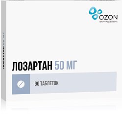 Лозартан таб п/пл/о 50 мг №90