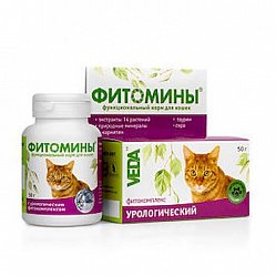Фитомины таб д/кошек 50 г проф мочекаменной болезни Урологический