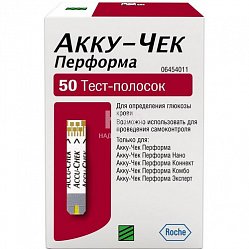 Тест-полоски д/глюкометра Accu-Chek Performa №50