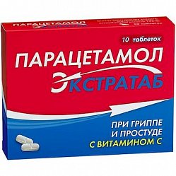 Парацетамол Экстратаб таб 500мг+150 мг №10