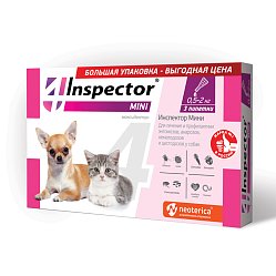 Инспектор Mini капли от внутр и наружн паразитов д/кошек и собак от 0.5-2кг №3