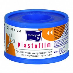 Пластырь д/фиксации Plastofilm (основа пленочная) 2.5см х 5.0м