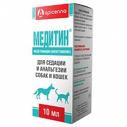 Медитин р-р д/ин 10 мл (фл) (0.1% медетомидитина гидрохлорид)