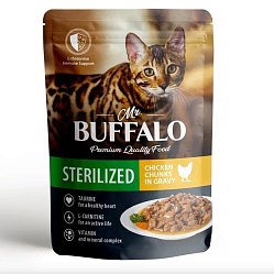 Mr.Buffalo пауч STERILIZED (цыпленок в соусе) д/кошек 85 г