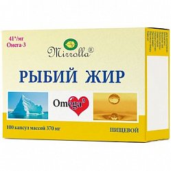 Рыбий жир Мирролла капс 370 мг №100 (пищевой) БАД