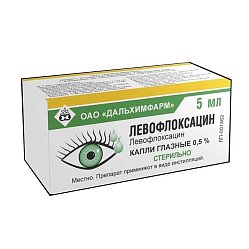 Левофлоксацин капли глаз 0.5 % 5 мл (фл-кап) (инд уп-ка)