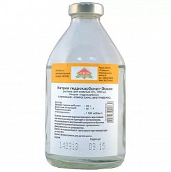 Натрия гидрокарбонат р-р д/инф 5 % 200 мл №28 (фл) (Эском) (Для стационаров)