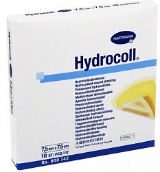 Повязка на рану гидроколлоидная Hydrocoll 7.5х7.5 см №10