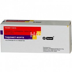 Тидомет форте таб 250мг+25 мг №100