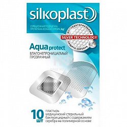 Пластырь набор Silkoplast aquaprotect (основа полиуретановая) №10 (прозрачн)
