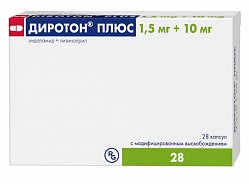 Диротон Плюс капс с модиф высв 1.5мг+10 мг №28