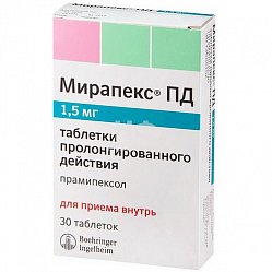 Мирапекс ПД таб пролонг дейст 1.5 мг №30