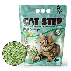 Наполнитель Cat Step Tofu Green Tea 6 л растительный комк д/кошачьих туалетов арт 20333002