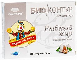 Рыбный жир Биоконтур капс 0.33 г №100 (чеснок) БАД