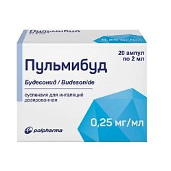 Пульмибуд сусп дозир д/инг 0.25 мг/мл 2 мл №20