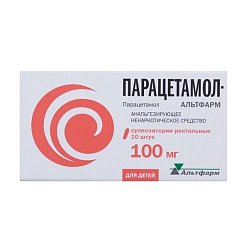 Парацетамол Альтфарм супп рект 100 мг №10 д/детей