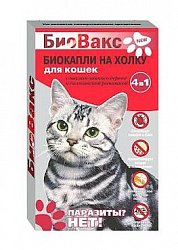 БиоВакс капли на холку антипаразитарные д/кошек №2 (пипетка) 4в1