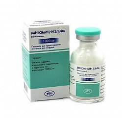 Ванкомицин Эльфа пор д/приг р-ра д/инф 1000 мг 20 мл (инд уп-ка)