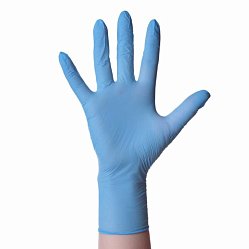 Перчатки смотр н/стерил нитрил Benovy цвет голубой неопудр текстур на пальцах S №50