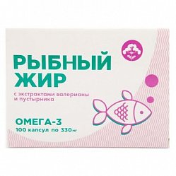 Рыбный жир Биоконтур капс 0.33 г №100 (валериана/пустырник) БАД