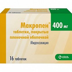 Макропен таб п/пл/о 400 мг №16