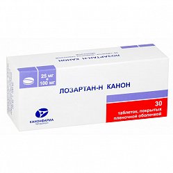 Лозартан Н Канон таб п/пл/о 25мг+100 мг №30