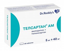 Телсартан АМ таб 5мг+40 мг №28