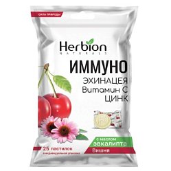 Herbion Иммуно паст 2.5 г №25 эхинацея/витС/цинк/вишня БАД
