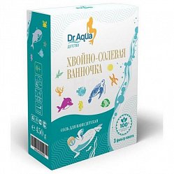 Соль детская д/ванн Dr Aqua морская 450 г хвойно-солевая ванночка (коробка) (3ф/п)