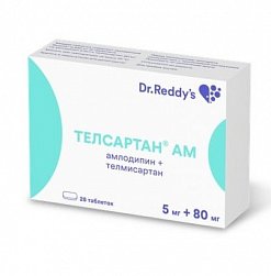 Телсартан АМ таб 5мг+80 мг №28