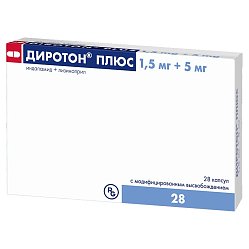 Диротон Плюс капс с модиф высв 1.5мг+5 мг №28