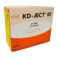 Шприц однораз 1мл инсулин 100ЕД 3-х комп (0.3х12.7мм) №1 (игла встроенная) KD-Ject