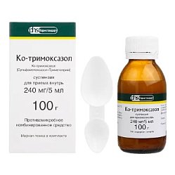 Ко-тримоксазол сусп д/приема вн 240мг/5 мл 100 г (лож мерн) (инд уп-ка)