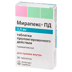 Мирапекс ПД таб с пролонг высв 1.5 мг №30