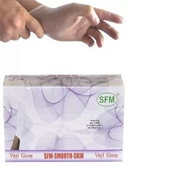 Перчатки смотр н/стерил винил SFM прозрачные неопудр L №50