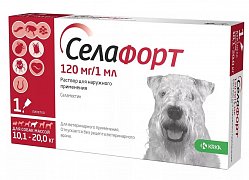 Селафорт р-р д/собак от 10.1-20кг д/нар прим 120 мг 1 мл